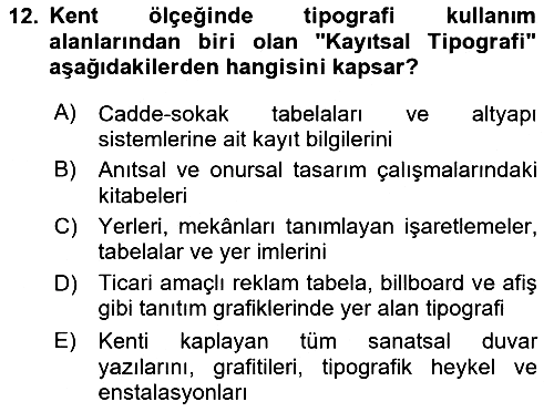 İleri Tipografi 2025-2026 Yaz Okulu Sınavı - 12. soru