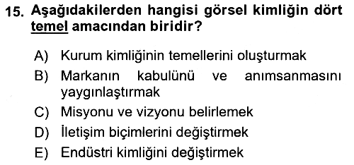 Kurumsal Kimlik Tasarımı 2023-2024 Dönem Sonu Sınavı - 15. soru