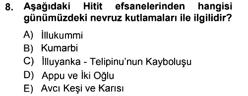 Mitoloji ve Din 2012-2013 Ara Sınav - 8. soru