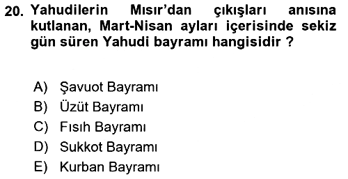 Mitoloji ve Din 2017-2018 Dönem Sonu Sınavı - 20. soru