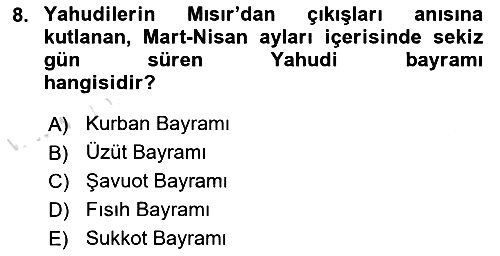 Mitoloji ve Din 2023-2024 Dönem Sonu Sınavı - 8. soru