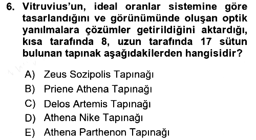 Sanat Tarihi 2017-2018 3 Ders Sınavı - 6. soru