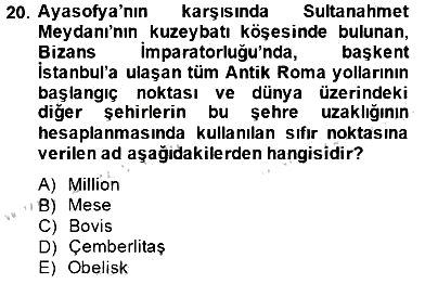 Sanat Tarihi 2014-2015 Ara Sınav - 20. soru