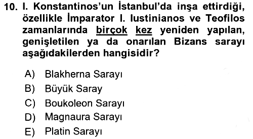 Sanat Tarihi 2018-2019 Ara Sınav - 10. soru