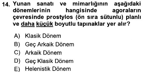 Sanat Tarihi 2018-2019 Ara Sınav - 14. soru