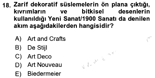 Sanat Tarihi 2025-2026 Dönem Sonu Sınavı - 18. soru
