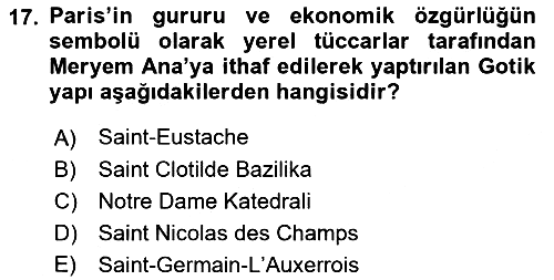 Sanat Tarihi 2018-2019 Yaz Okulu Sınavı - 17. soru