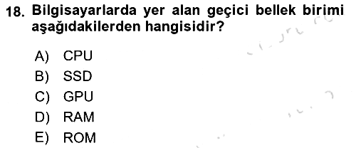 Sayısal Görüntüleme Teknolojileri 2022-2023 Ara Sınav - 18. soru