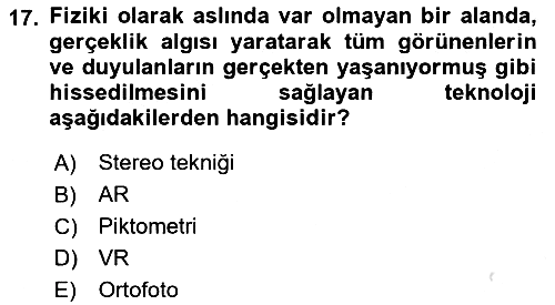 Sayısal Görüntüleme Teknolojileri 2025-2026 Dönem Sonu Sınavı - 17. soru