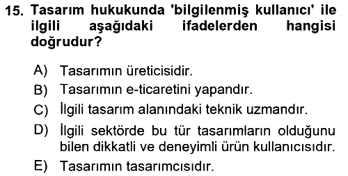 Tasarım Etiği ve Hukuku 2024-2025 Ara Sınav - 15. soru