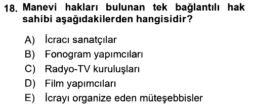 Tasarım Etiği ve Hukuku 2025-2026 Ara Sınav - 18. soru