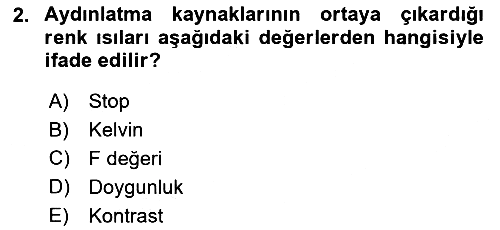 Temel Fotoğrafçılık 2021-2022 Dönem Sonu Sınavı - 2. soru