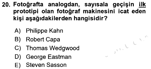 Temel Fotoğrafçılık 2021-2022 Yaz Okulu Sınavı - 20. soru