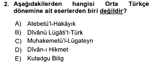 Türk Dili 1 2017-2018 3 Ders Sınavı - 2. soru