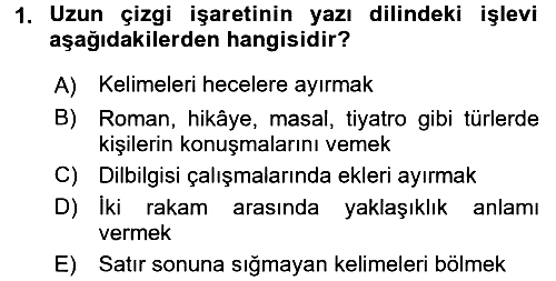 Türk Dili 2 2016-2017 Ara Sınav - 1. soru