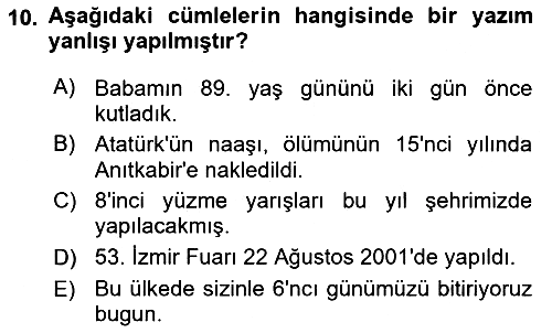 Türk Dili 2 2022-2023 Ara Sınav - 10. soru