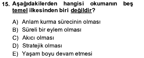 Türk Dili 2 2014-2015 Tek Ders Sınavı - 15. soru