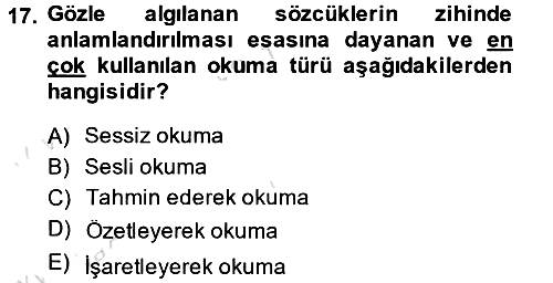 Türk Dili 2 2014-2015 Tek Ders Sınavı - 17. soru