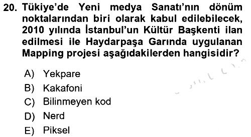 Yeni Medya Sanatı 2022-2023 Yaz Okulu Sınavı - 20. soru