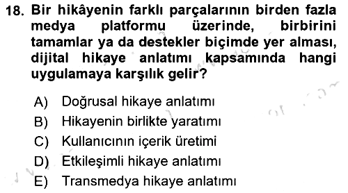 Dijital Halkla İlişkiler 2023-2024 Yaz Okulu Sınavı - 18. soru