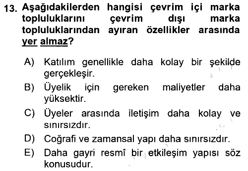 Dijital Medya ve Tüketici 2023-2024 Ara Sınav - 13. soru