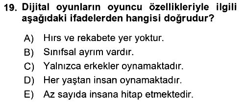 Dijital Medya ve Tüketici 2023-2024 Dönem Sonu Sınavı - 19. soru