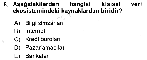 Dijital Medya ve Tüketici 2024-2025 Dönem Sonu Sınavı - 8. soru