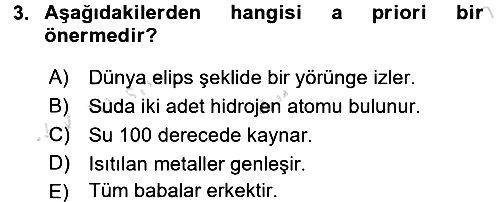 Felsefe 2017-2018 Ara Sınav - 3. soru