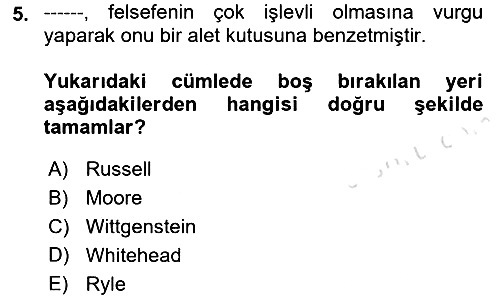 Felsefe 2021-2022 Ara Sınav - 5. soru