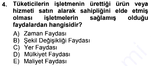 Genel İşletme 2014-2015 Ara Sınav - 4. soru