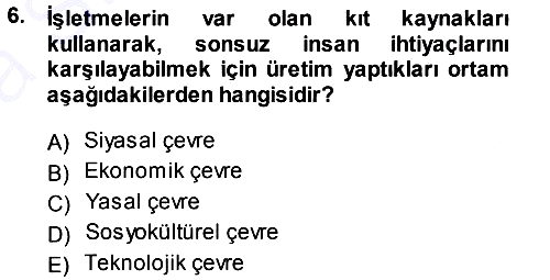 Genel İşletme 2014-2015 Ara Sınav - 6. soru