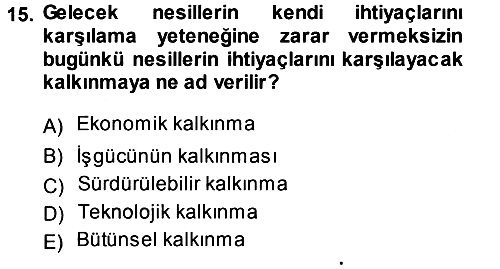 Genel İşletme 2014-2015 Ara Sınav - 15. soru