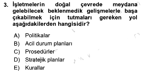 Genel İşletme 2016-2017 Ara Sınav - 3. soru