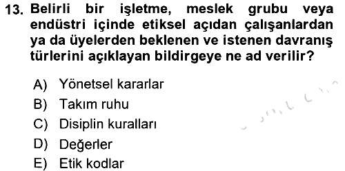 Genel İşletme 2017-2018 Ara Sınav - 13. soru