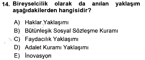 Genel İşletme 2017-2018 Ara Sınav - 14. soru