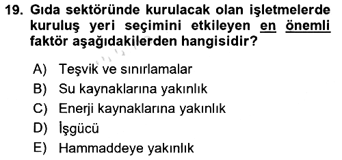 Genel İşletme 2019-2020 Ara Sınav - 19. soru