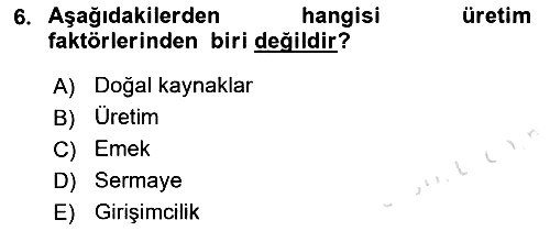 Genel İşletme 2021-2022 Ara Sınav - 6. soru