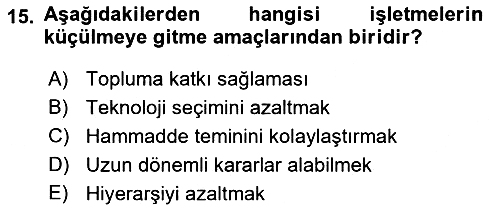 Genel İşletme 2023-2024 Ara Sınav - 15. soru