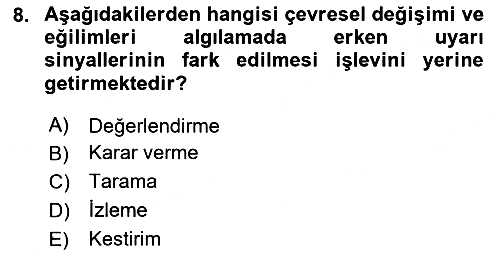 Genel İşletme 2024-2025 Ara Sınav - 8. soru