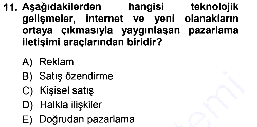 Genel İşletme 2012-2013 Dönem Sonu Sınavı - 11. soru