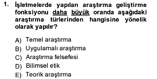 Genel İşletme 2014-2015 Dönem Sonu Sınavı - 1. soru