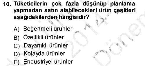 Genel İşletme 2014-2015 Dönem Sonu Sınavı - 10. soru