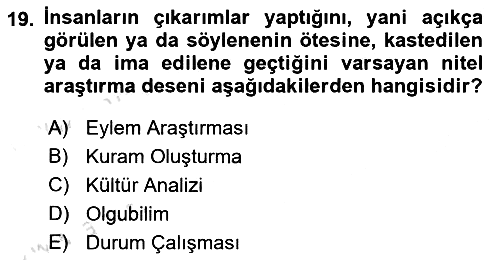 Halkla İlişkiler Araştırmaları 2024-2025 Ara Sınav - 19. soru