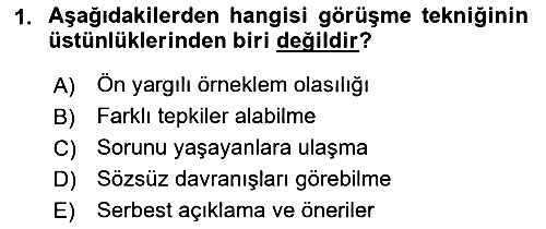 Halkla İlişkiler Araştırmaları 2018-2019 Dönem Sonu Sınavı - 1. soru