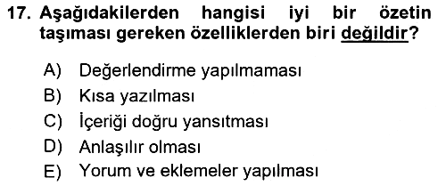 Halkla İlişkiler Araştırmaları 2021-2022 Dönem Sonu Sınavı - 17. soru
