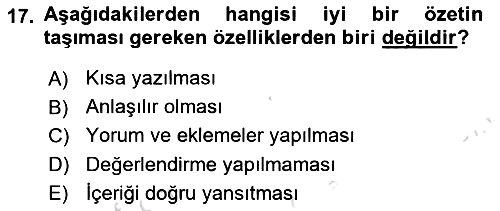 Halkla İlişkiler Araştırmaları 2023-2024 Dönem Sonu Sınavı - 17. soru