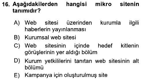 Halkla İlişkiler Kampanya Analizi 2018-2019 Dönem Sonu Sınavı - 16. soru