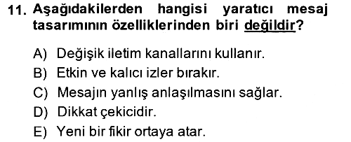 Halkla İlişkiler Yazarlığı 2013-2014 Dönem Sonu Sınavı - 11. soru