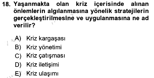 Halkla İlişkiler Yazarlığı 2016-2017 Dönem Sonu Sınavı - 18. soru