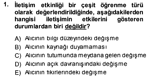 İkna Edici İletişim 2013-2014 Ara Sınav - 1. soru